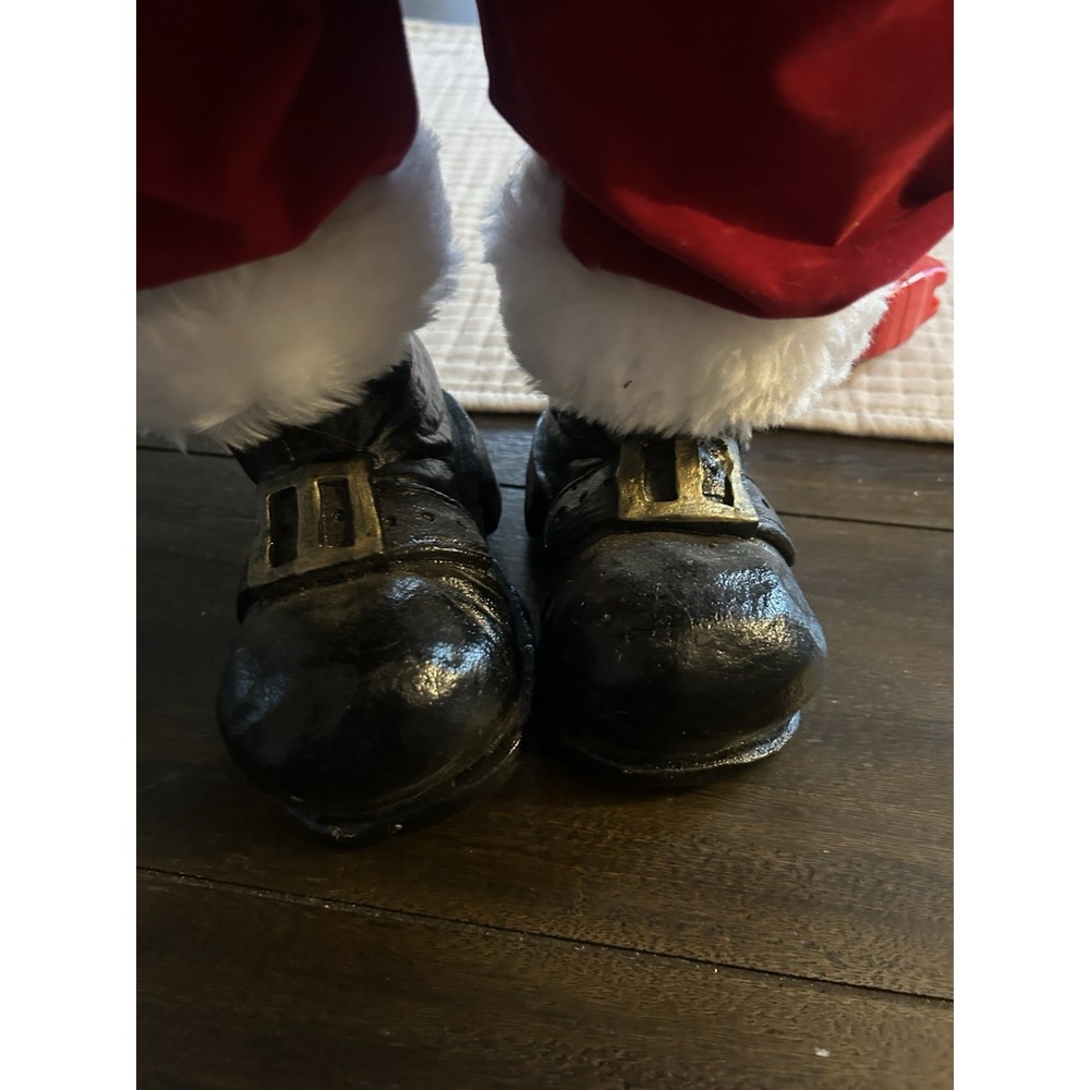 VINTAGE 24" SANTA 2 feet Tall Display Present And Tree Holding - Picture 6 of 8
